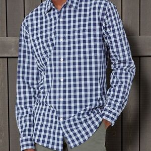 👔 Plaid to the Bone! XL Poplin Shirt Vibes 🧼💙